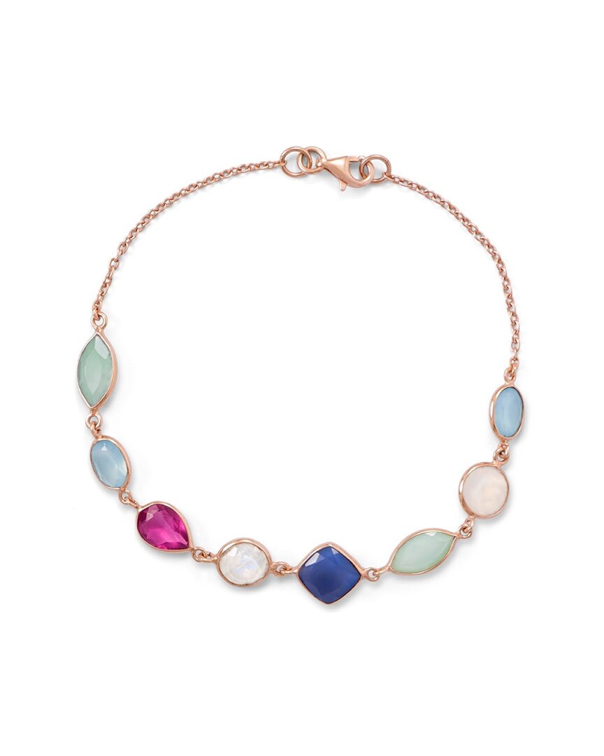 Liv Oliver 18k Rose Gold Plated 18.75 Ct. Tw. Gemstone Bracelet