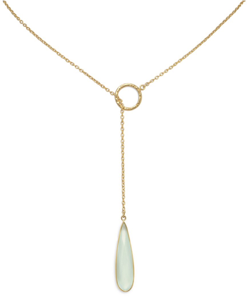Liv Oliver 18k Plated 16.70 Ct. Tw. Sea Green Chalcedony Necklace