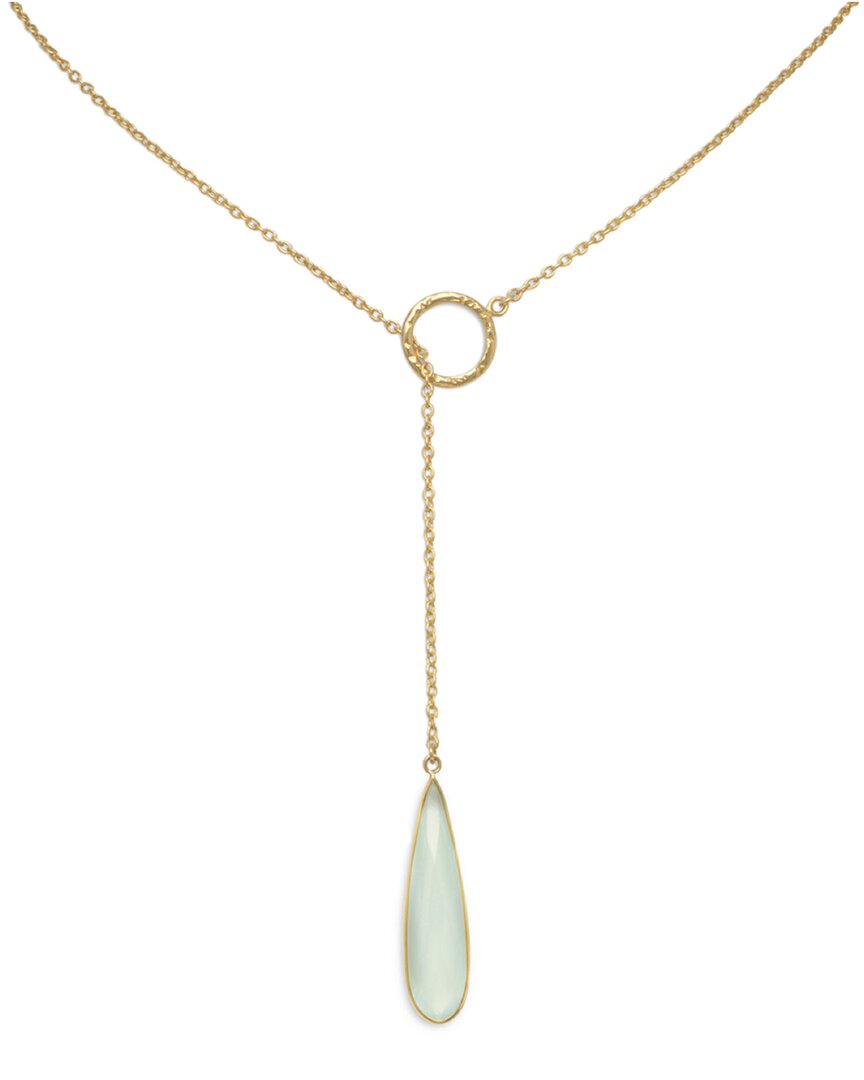 LIV OLIVER LIV OLIVER 18K PLATED 16.70 CT. TW. SEA GREEN CHALCEDONY NECKLACE