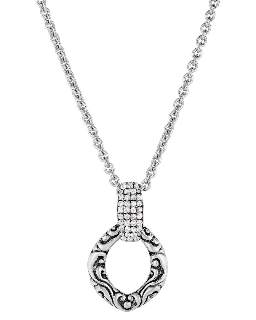 Phillip Gavriel Silver 0.72 Ct. Tw. White Sapphire Byzantine Necklace