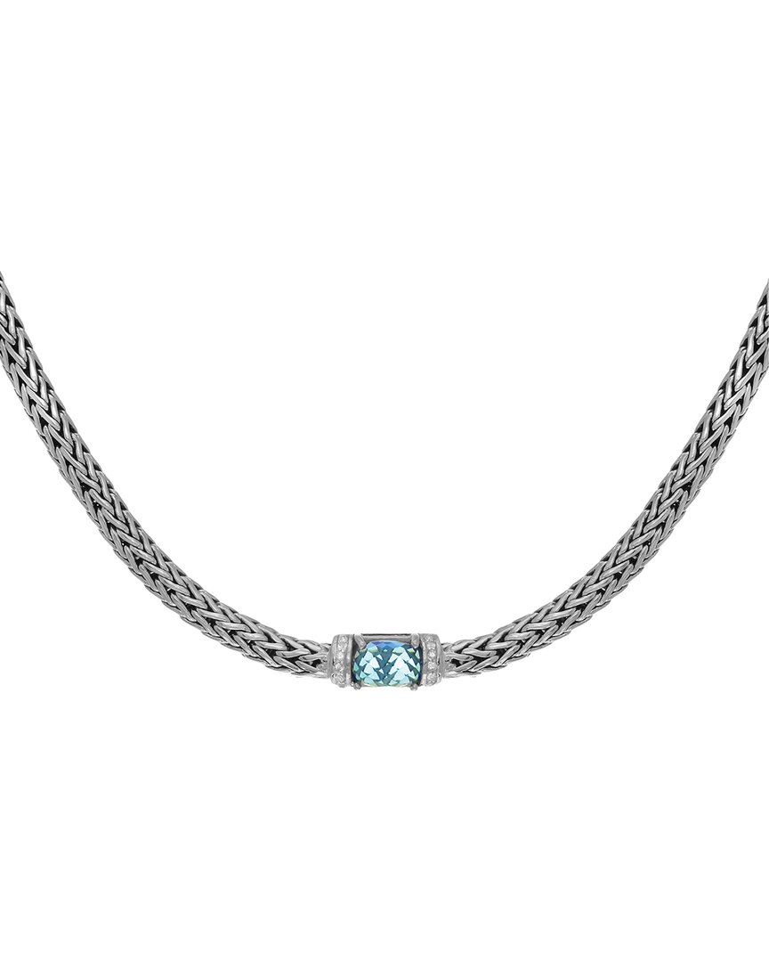 Phillip Gavriel Silver 5.22 Ct. Tw. Gemstone Woven Necklace