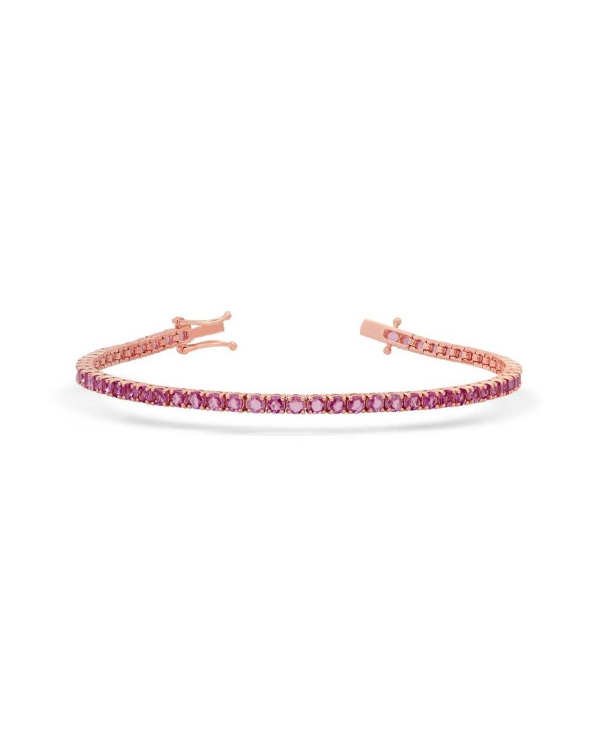 Forever Creations Signature Collection 14k Rose Gold 5.20 Ct. Tw. Diamond & Sapphire Bracelet