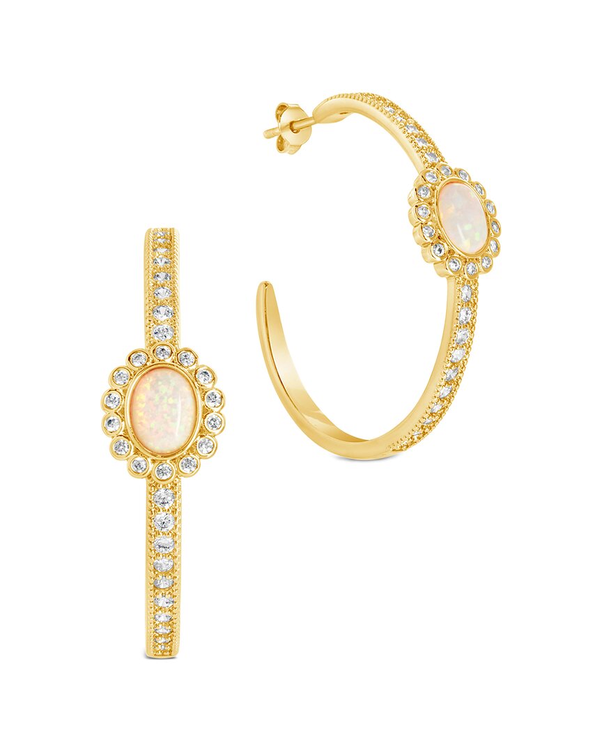 Sterling Forever 14k Plated Cz Carina Earrings