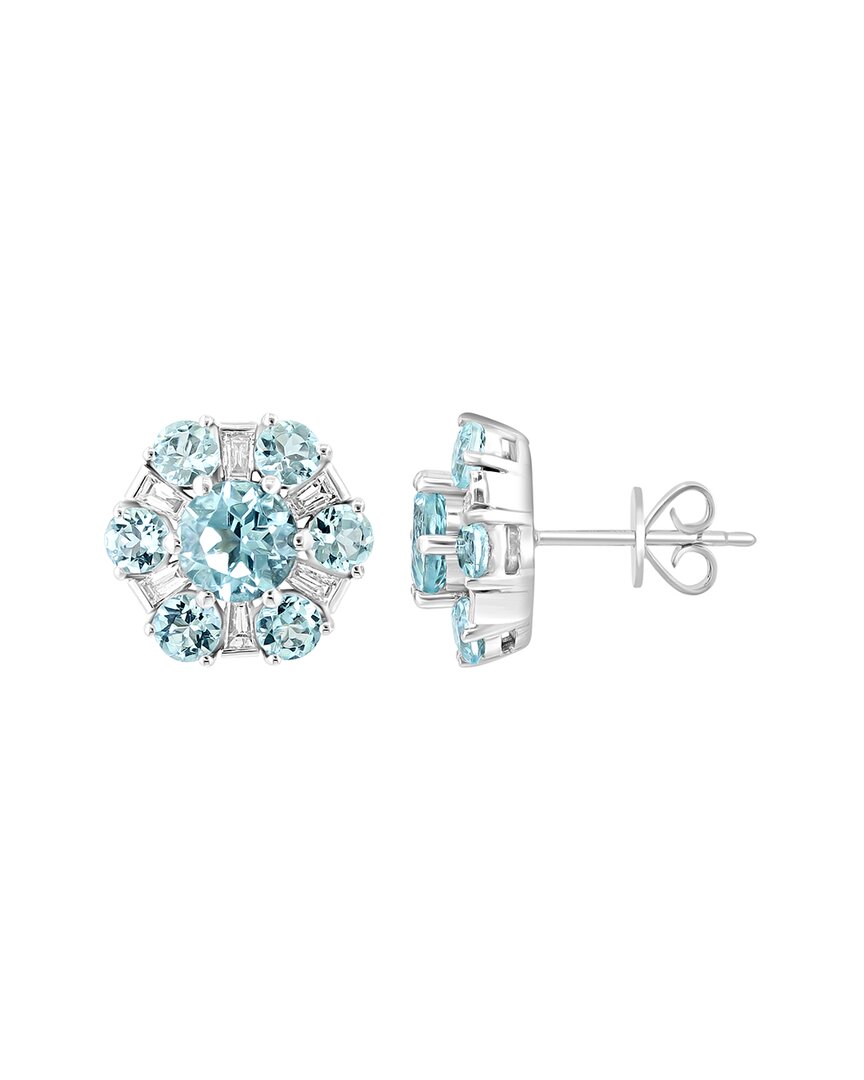 Effy Fine Jewelry 14K 3.33 ct. tw. Diamond & Aquamarine Earrings