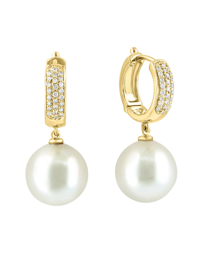 Effy Fine Jewelry 14K 0.37 ct. tw. Diamond & 6-mmmm Pearl Earrings