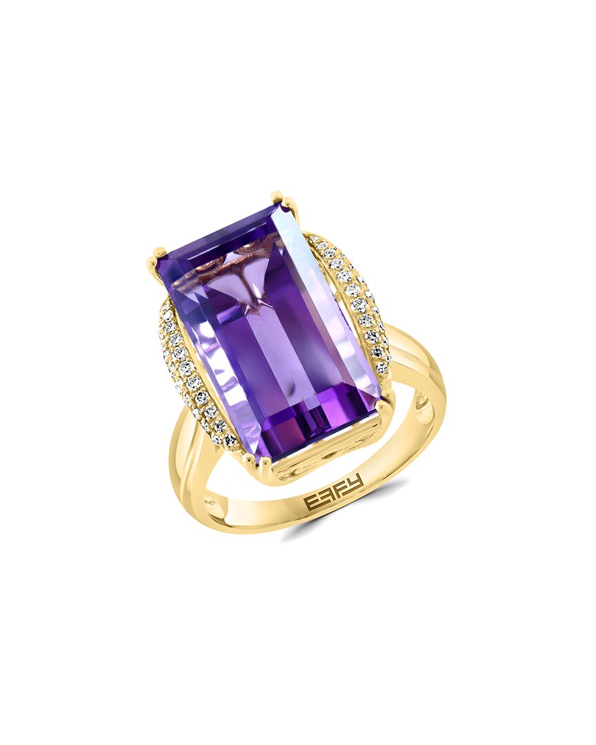 Effy Fine Jewelry 14k 10.16 Ct. Tw. Diamond & Amethyst Ring