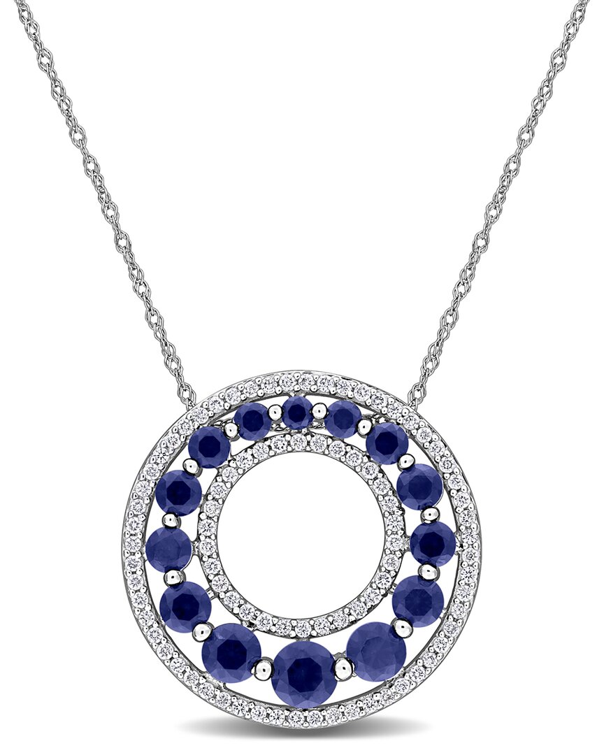 Rina Limor 1 4/5ct Tgw Created Blue Sapphire And 1/3ct Tw Lab In Metallic