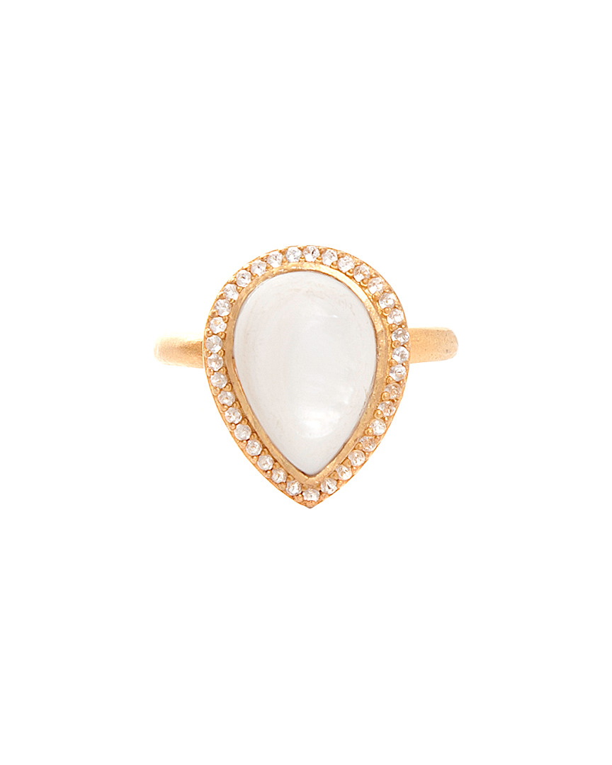 Image of Rivka Friedman Signature K Over Silver Mother-Of-Pearl & Topaz Ring