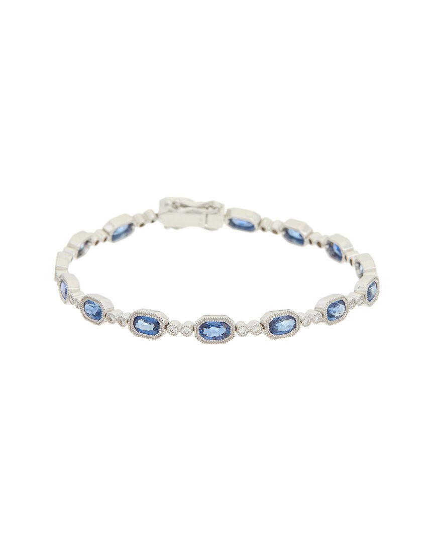 MAITRE DE DIAMANT MAITRE DE DIAMANT 18K 4.87 CT. TW. DIAMOND & BLUE SAPPHIRE BRACELET