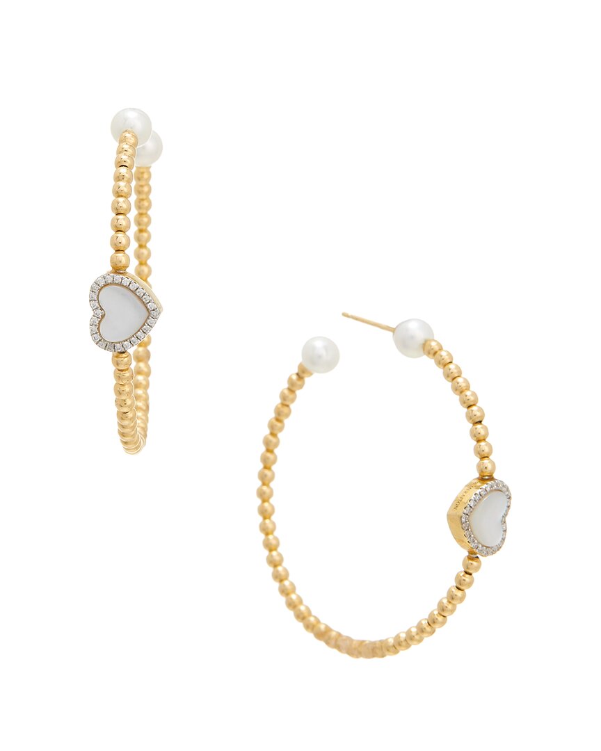 MAITRE DE DIAMANT MAITRE DE DIAMANT 14K 6.64 CT. TW. DIAMOND EARRINGS 