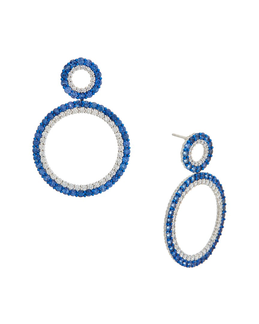 MAITRE DE DIAMANT MAITRE DE DIAMANT 14K 8.20 CT. TW. DIAMOND & SAPPHIRE EARRINGS