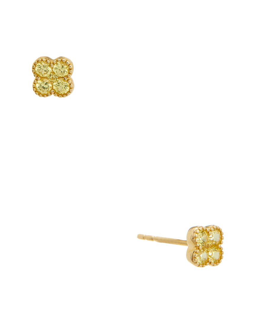 MAITRE DE DIAMANT MAITRE DE DIAMANT 18K 0.36 CT. TW. YELLOW SAPPHIRE EARRINGS 