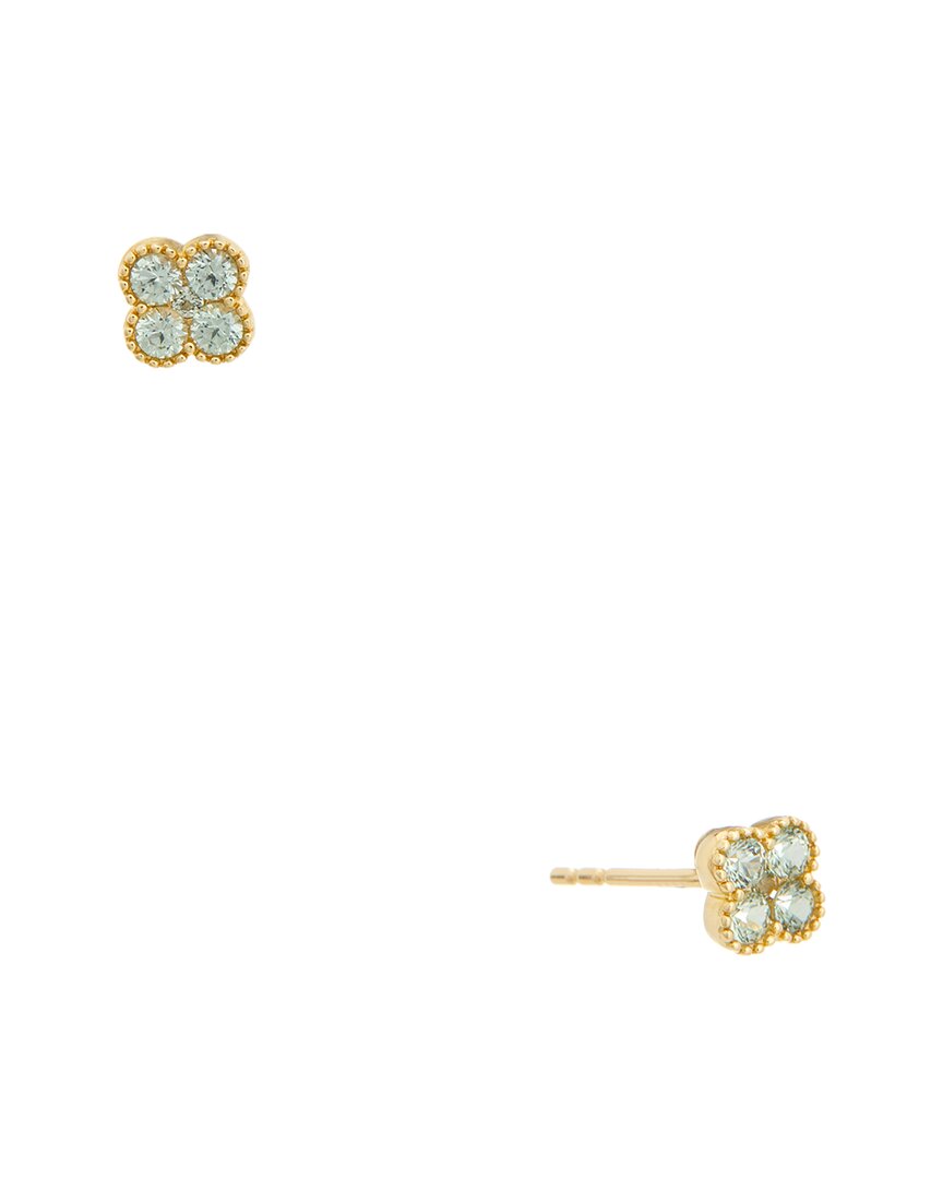 MAITRE DE DIAMANT MAITRE DE DIAMANT 18K 0.39 CT. TW. GREEN SAPPHIRE EARRINGS