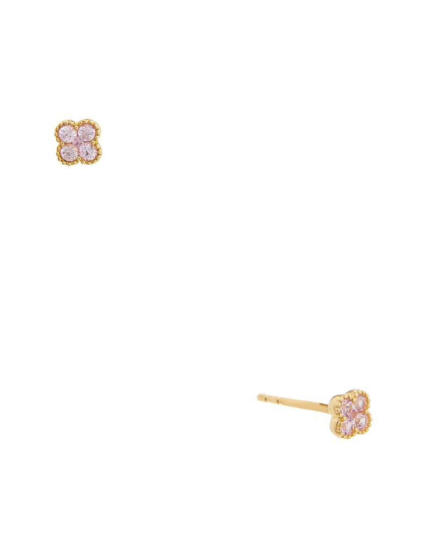 MAITRE DE DIAMANT MAITRE DE DIAMANT 18K 0.18 CT. TW. PINK SAPPHIRE EARRINGS
