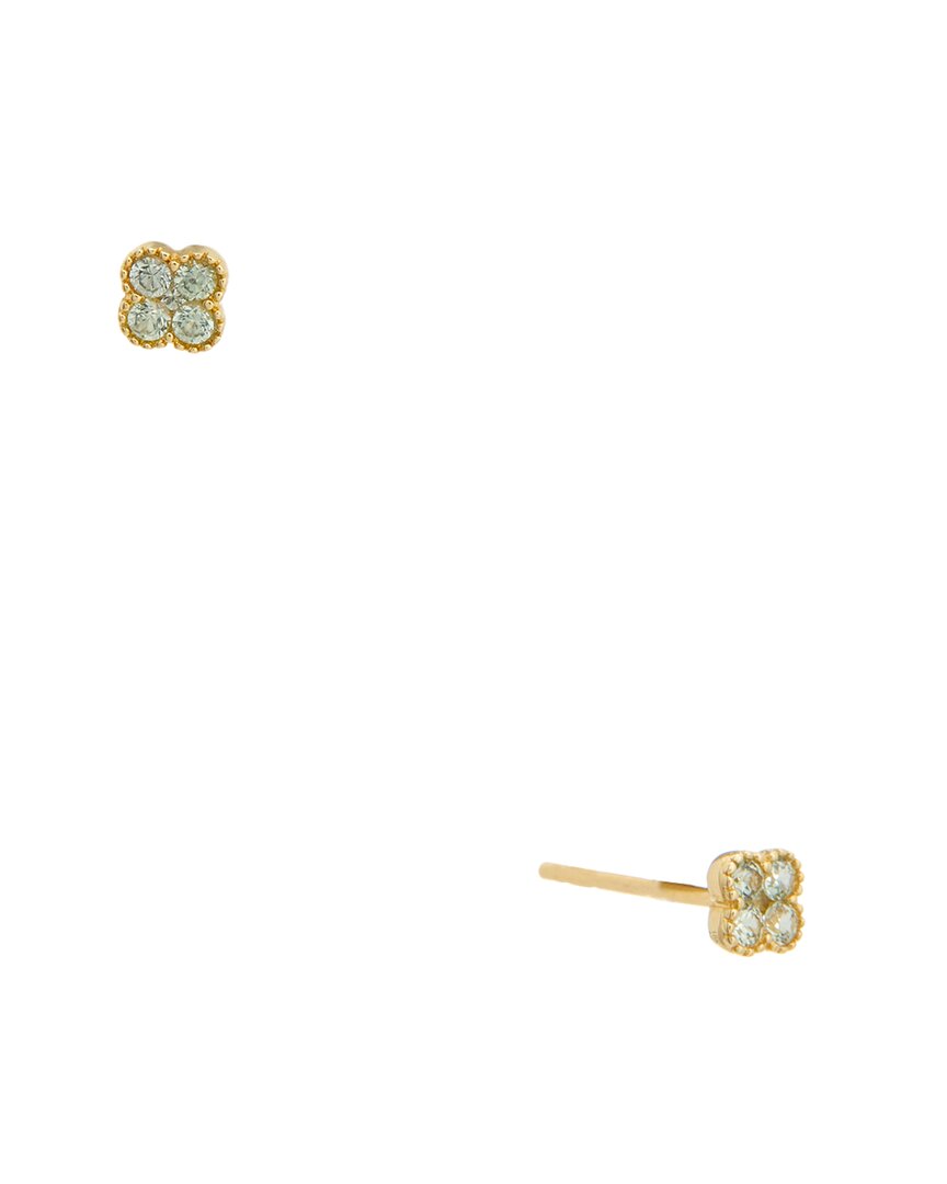MAITRE DE DIAMANT MAITRE DE DIAMANT 18K 0.22 CT. TW. GREEN SAPPHIRE EARRINGS