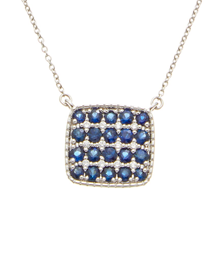 Shop Maitre De Diamant 18k 3.80 Ct. Tw. Diamond & Blue Sapphire Necklace