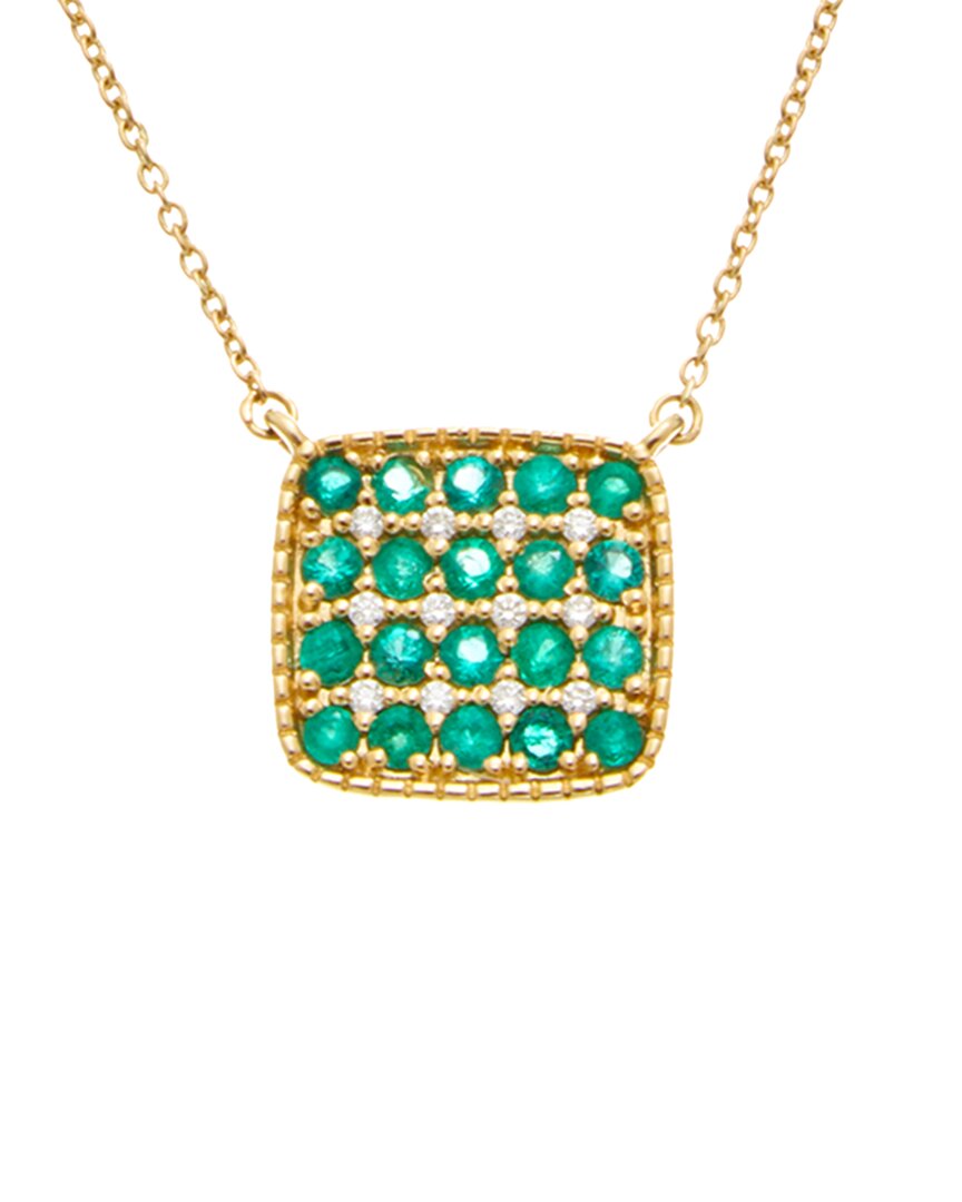 MAITRE DE DIAMANT MAITRE DE DIAMANT 18K 2.60 CT. TW. DIAMOND & EMERALD NECKLACE