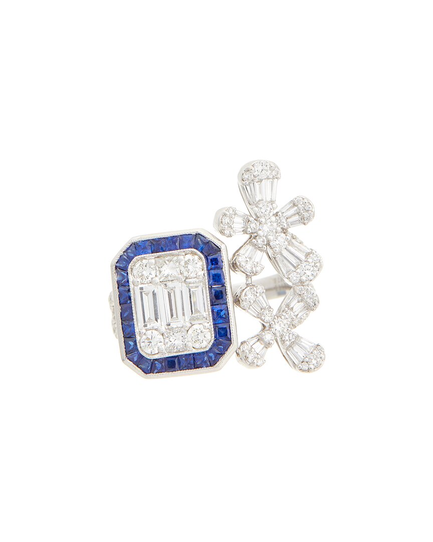 MAITRE DE DIAMANT MAITRE DE DIAMANT 18K 2.77 CT. TW. DIAMOND & BLUE SAPPHIRE RING