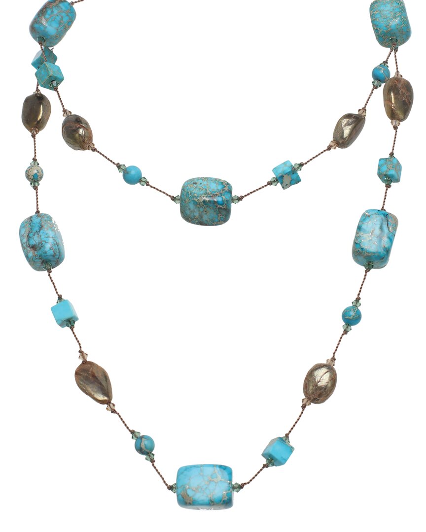 MARGO MORRISON MARGO MORRISON SILVER TURQUOISE JASPER COMBO, TURQUOISE NECKLACE