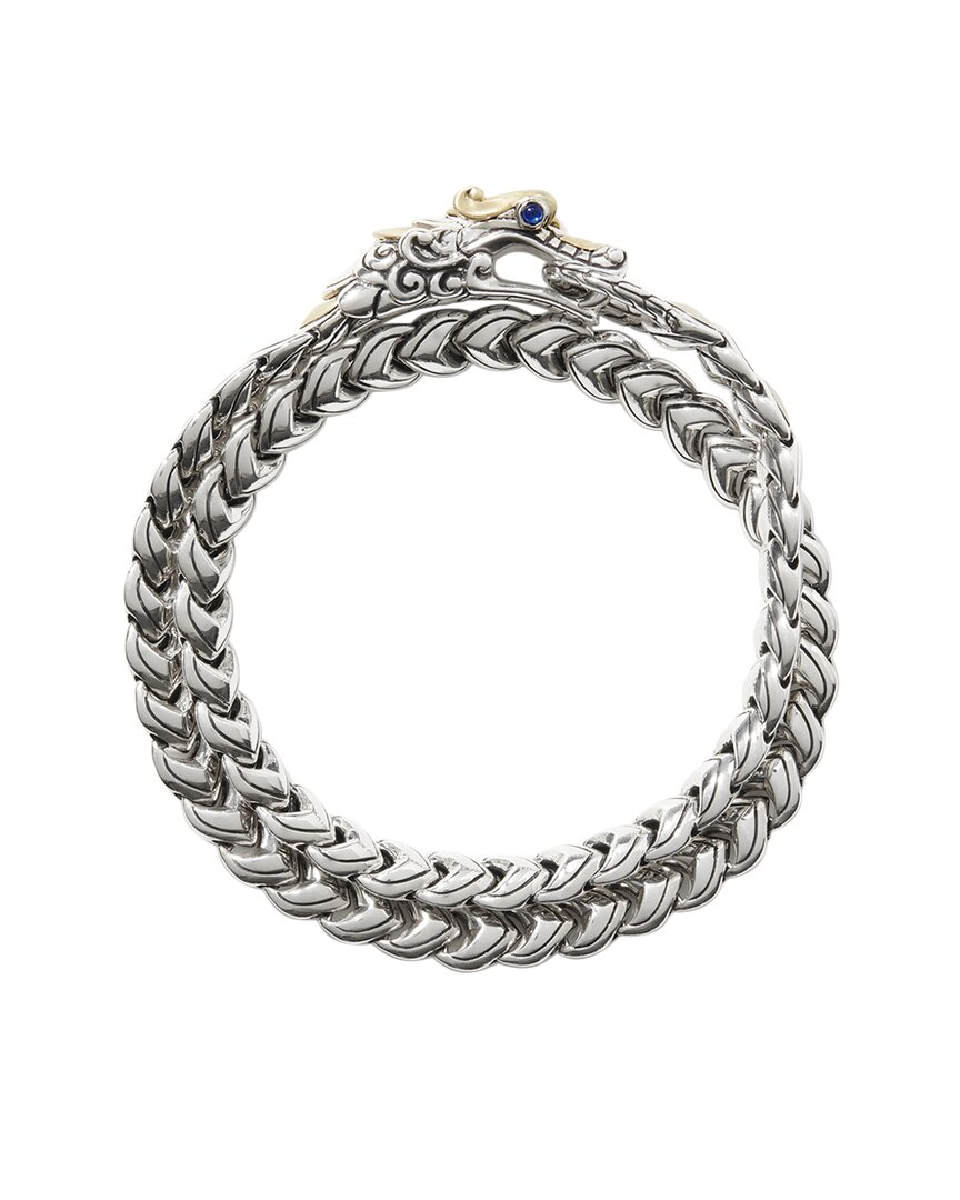 John Hardy Silver & 18k Blue Sapphire Eyes Naga Bracelet