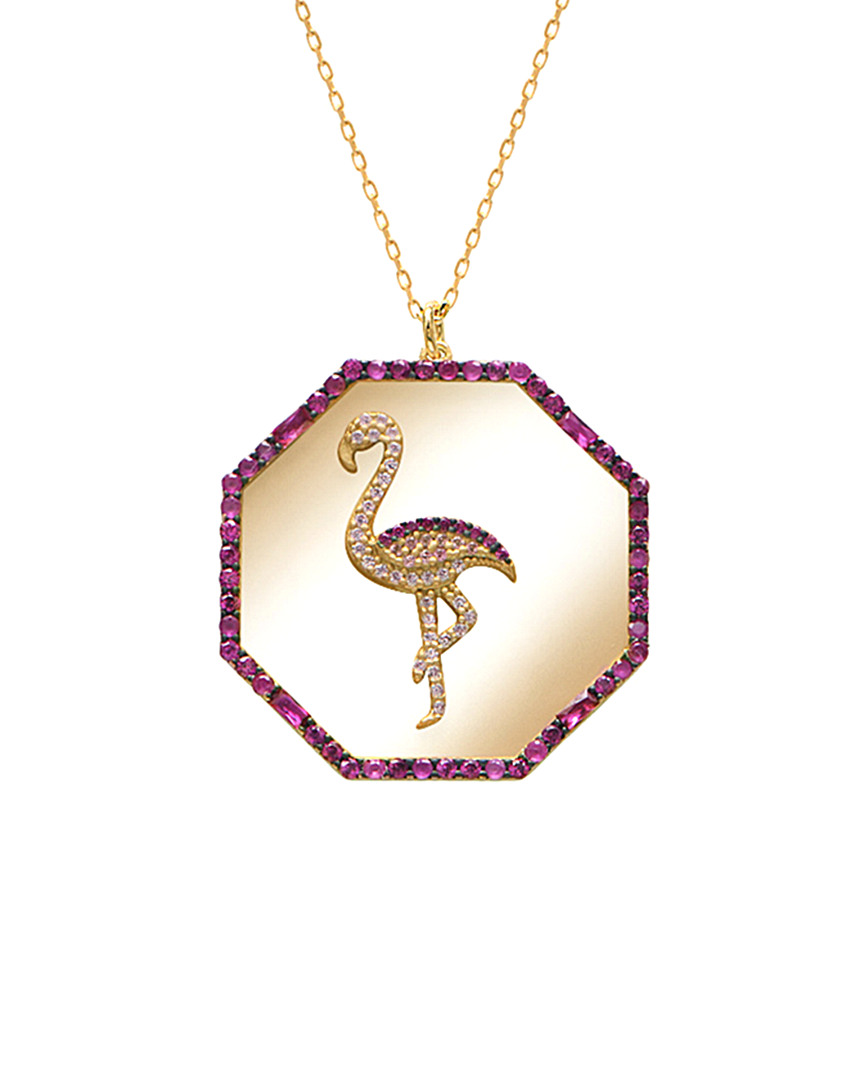 Gabi Rielle Gold Over Silver Cz Necklace