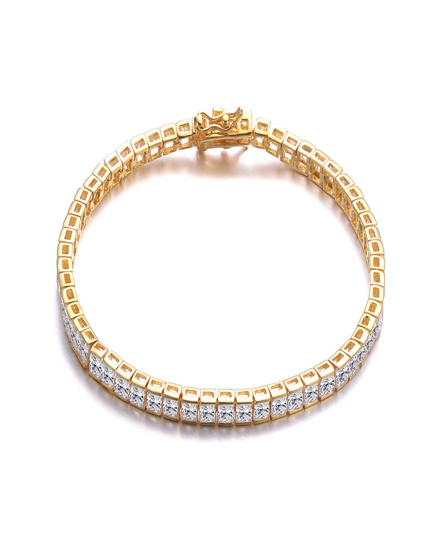 Genevive 14k Over Silver Cz Square Tennis Bracelet