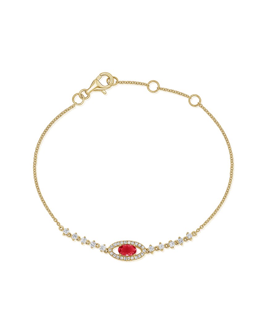 Sabrina Designs 14k 0.67 Ct. Tw. Diamond & Ruby Chain Bracelet