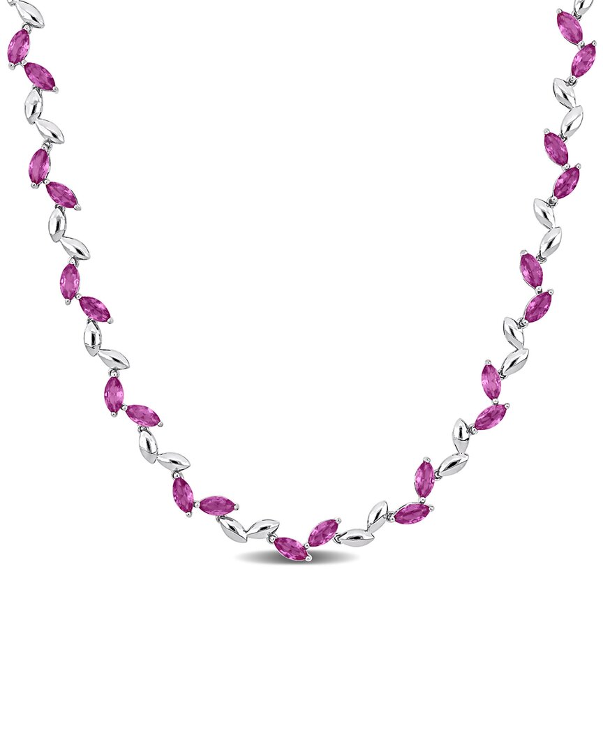 Rina Limor Silver 20.39 Ct. Tw. Lab-grown Sapphire Necklace