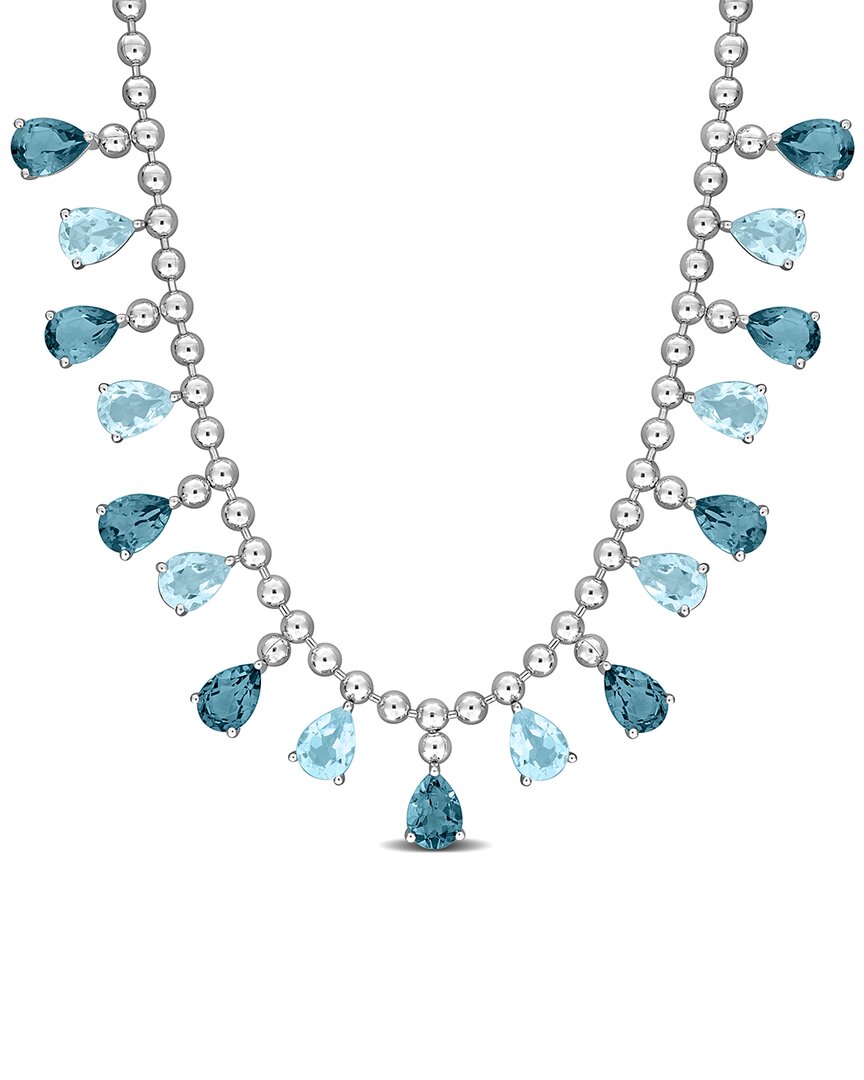 Rina Limor Silver 15.30 Ct. Tw. Blue Topaz - London & Blue Topaz - Sky  Necklace