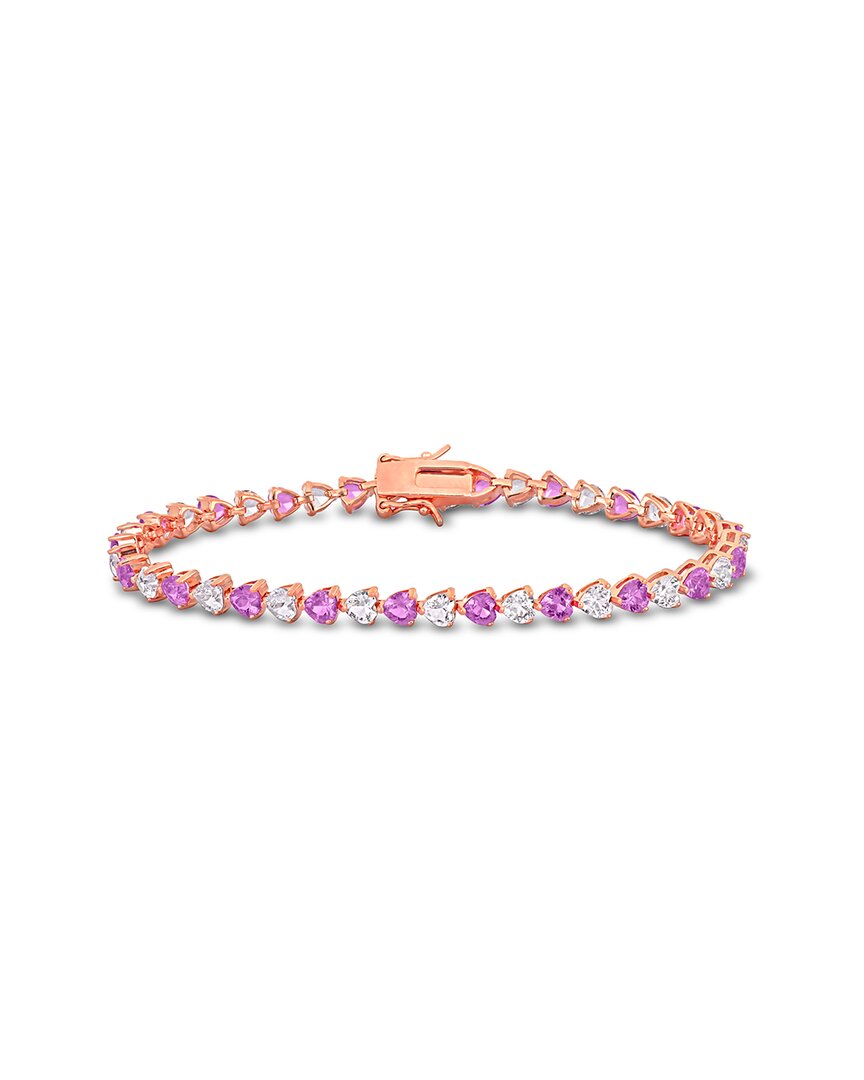 Rina Limor 18k Rose Gold Plated Silver 12.00 Ct. Tw. Lab-grown Sapphire  Bracelet