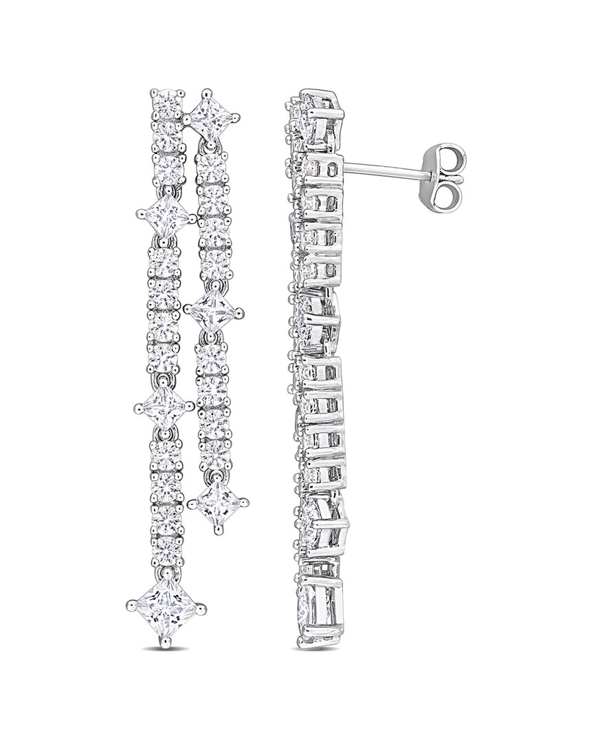 Rina Limor Silver 5.78 Ct. Tw. Lab-grown Sapphire Earrings