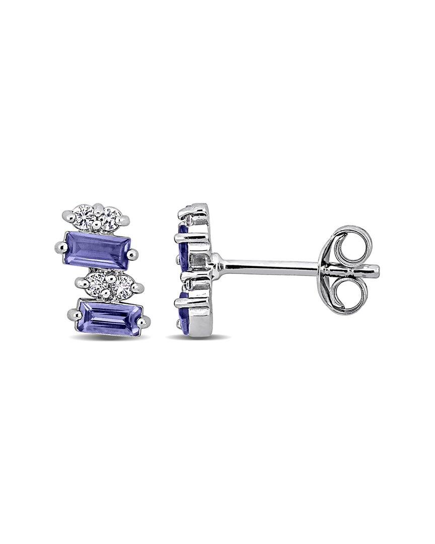 Rina Limor Silver 0.84 Ct. Tw. Tanzanite & Topaz Earrings