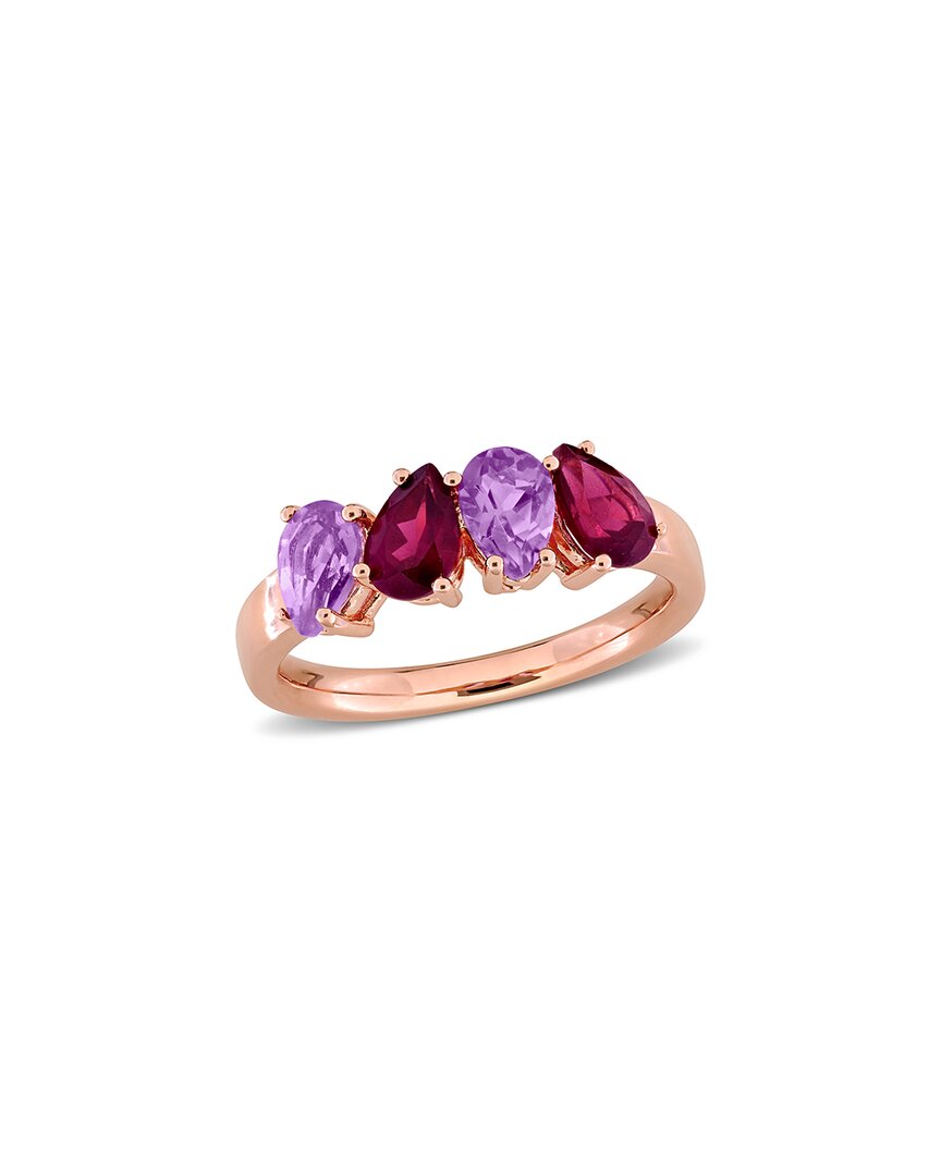 Rina Limor Silver 1.46 Ct. Tw. Amethyst & Rhodolite Ring