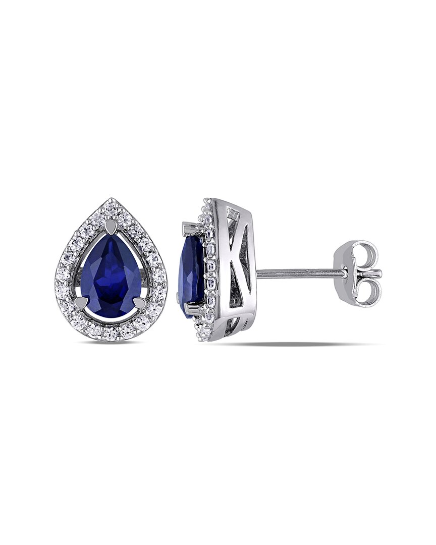 Rina Limor 2 3/4ct Tgw Created Blue And White Sapphire Teardr In Blue