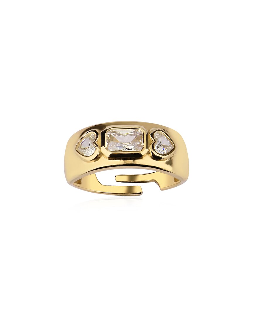 Gabi Rielle Women's Love In Bloom 14k Goldplated Sterling Silver Signet Ring
