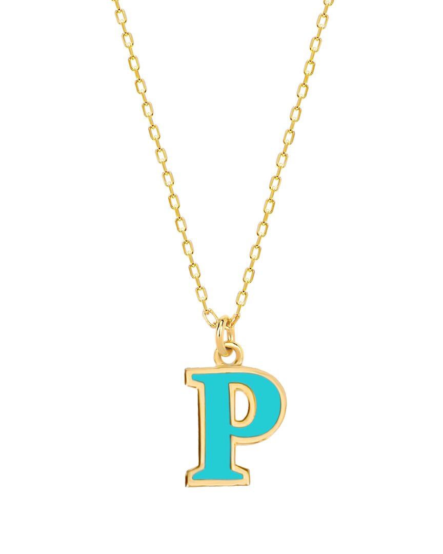 Gabi Rielle Love In Bloom 14k Over Silver P Initial Necklace In Letter P