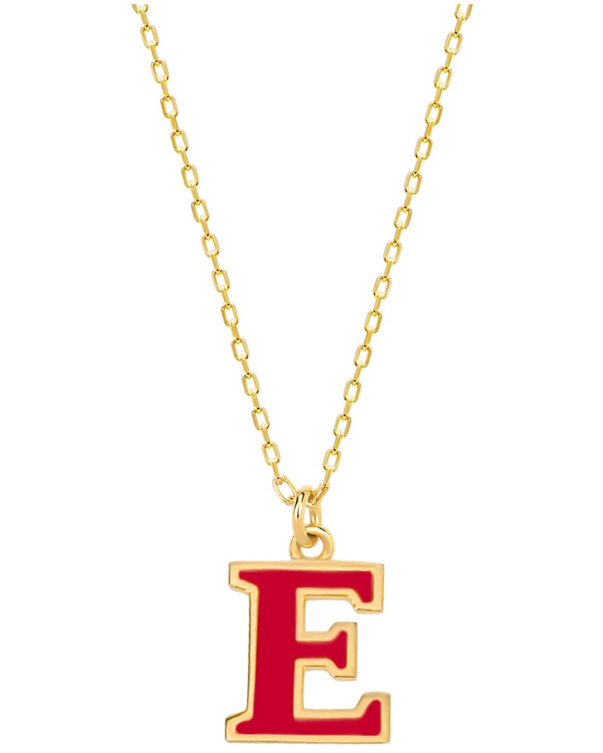 Gabi Rielle Women's Love In Bloom 14k Gold Vermeil Sterling Silver & Enamel Initial E Necklace