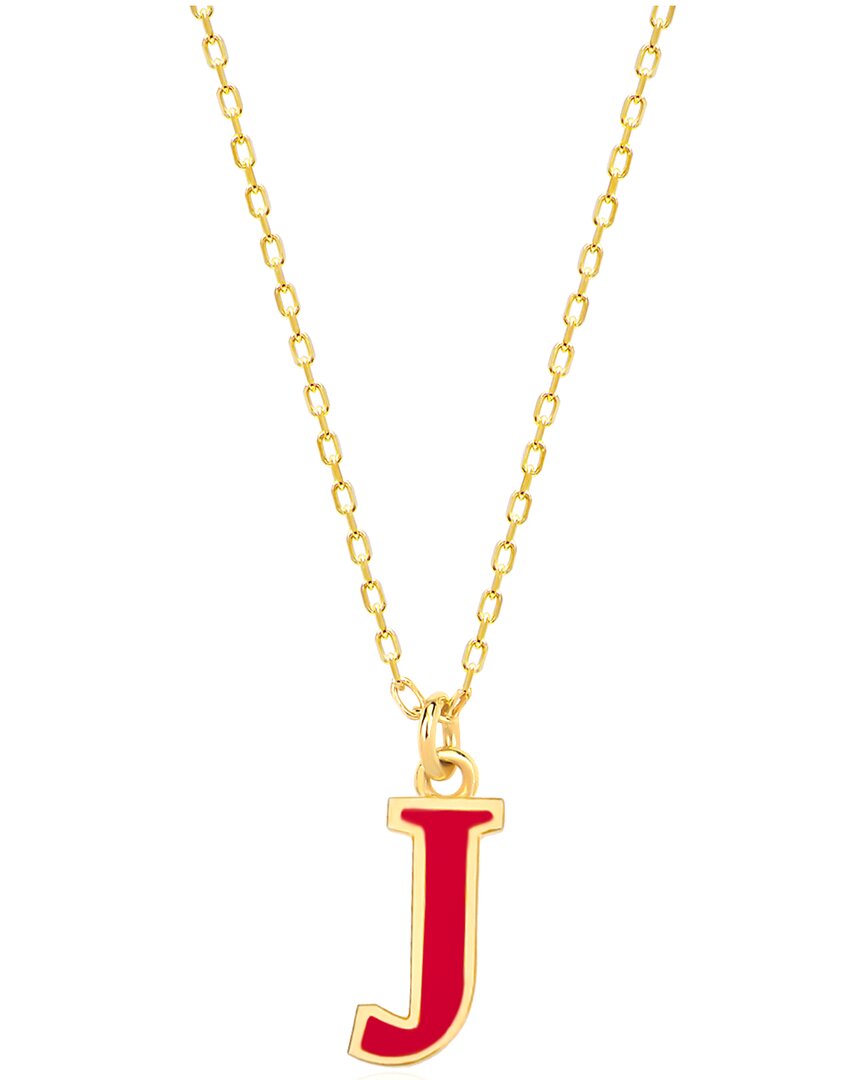 Gabi Rielle Women's Love In Bloom 14k Gold Vermeil Sterling Silver & Enamel Initial J Necklace
