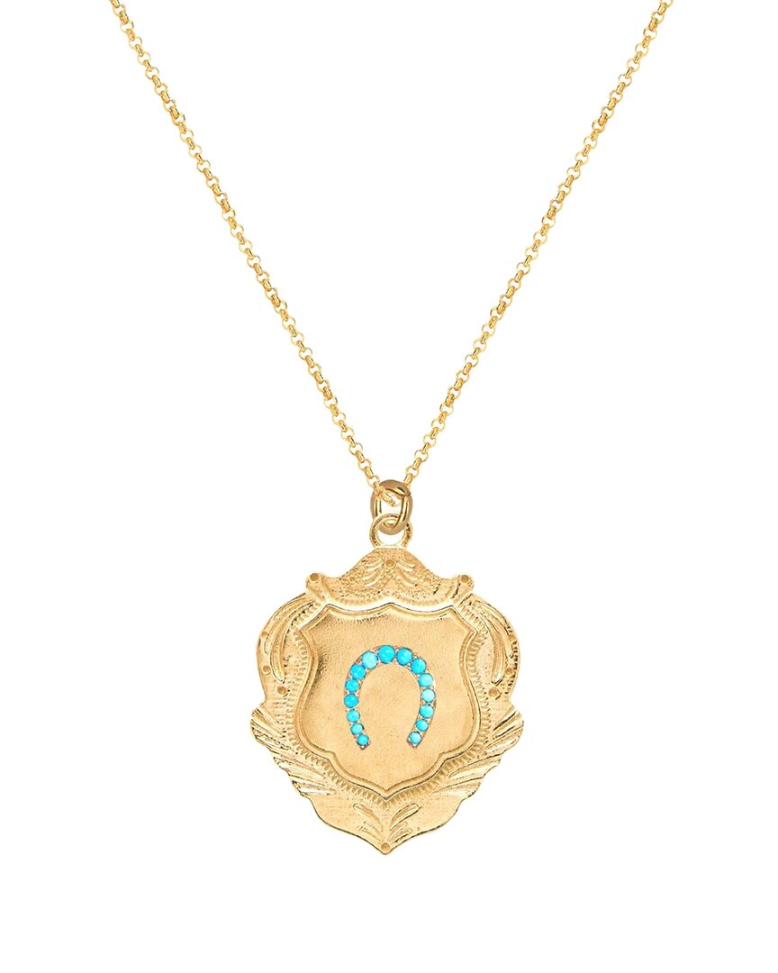 Gabi Rielle Women's Love In Bloom 14k Goldplated Sterling Silver & Crystal Horseshoe Shield Necklace