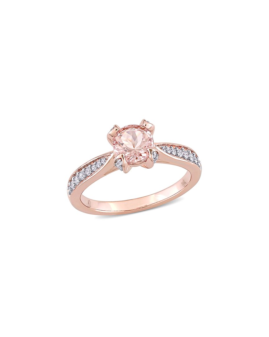 Rina Limor 14k Rose Gold 1.04 Ct. Tw. Diamond & Morganite Ring