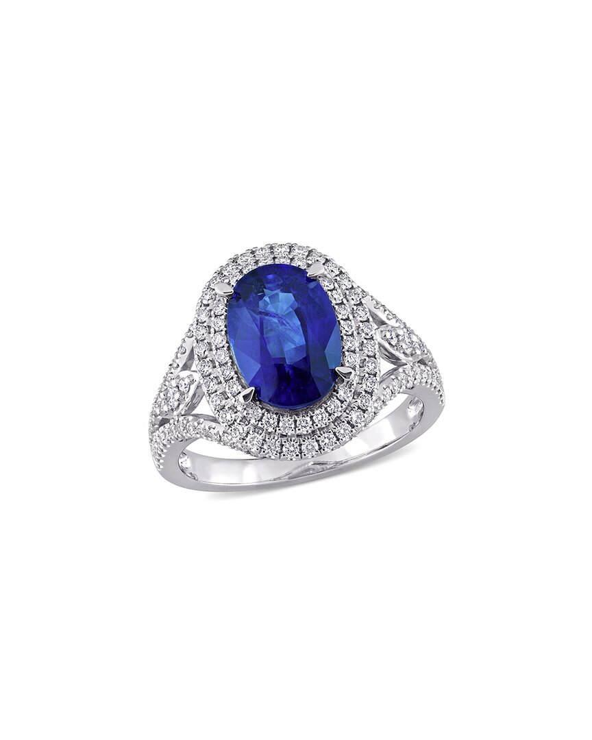 Rina Limor 14k 3.96 Ct. Tw. Diamond & Blue Sapphire Ring