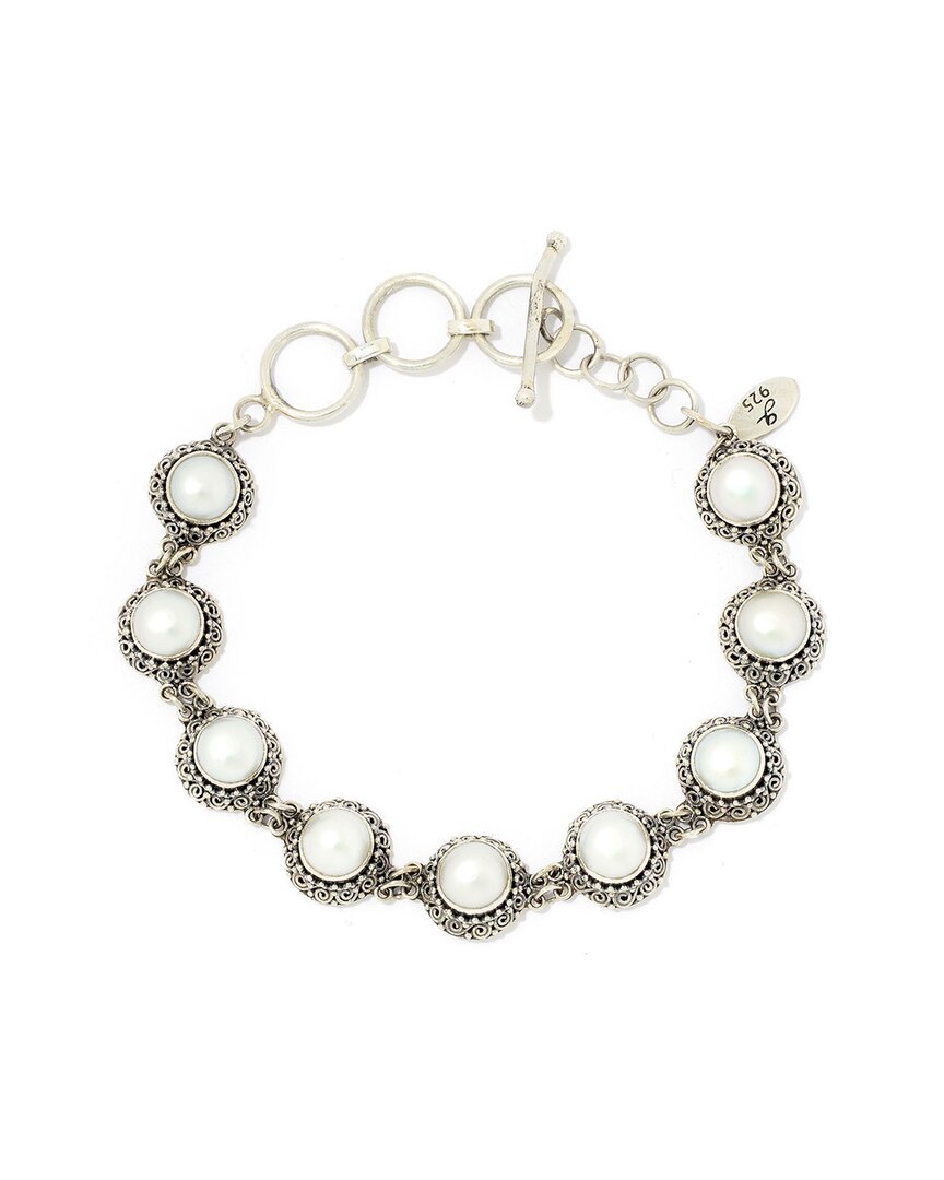 Samuel B. Silver 7mm Pearl Station Bracelet