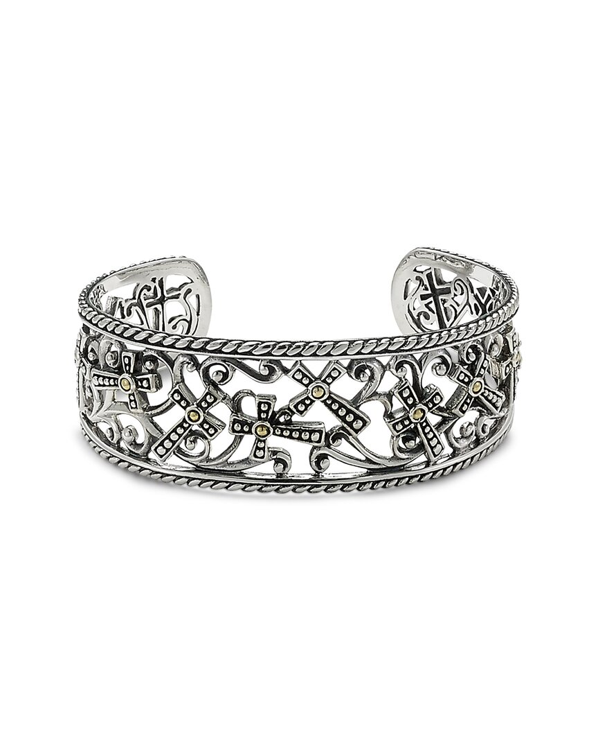 Samuel B. 18k Over Silver Cross Bangle Bracelet
