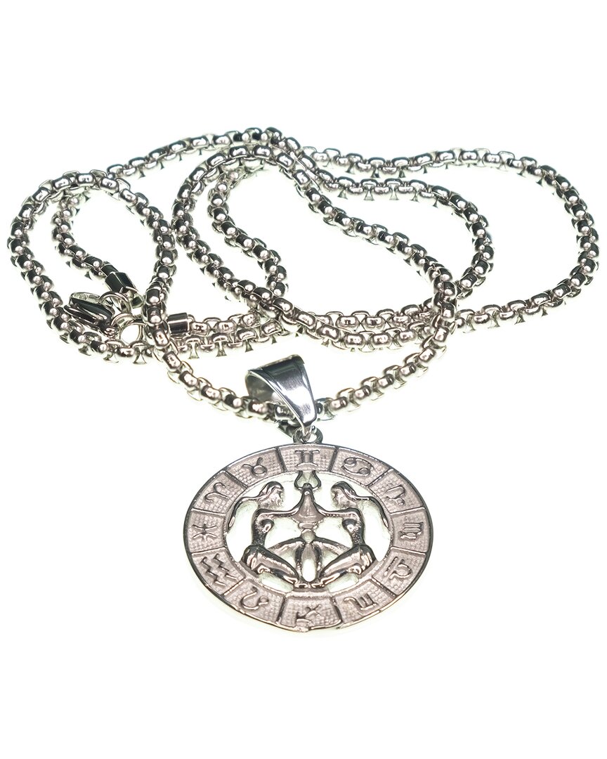 Jean Claude Dell Arte Stainless Steel Zodiac Necklace