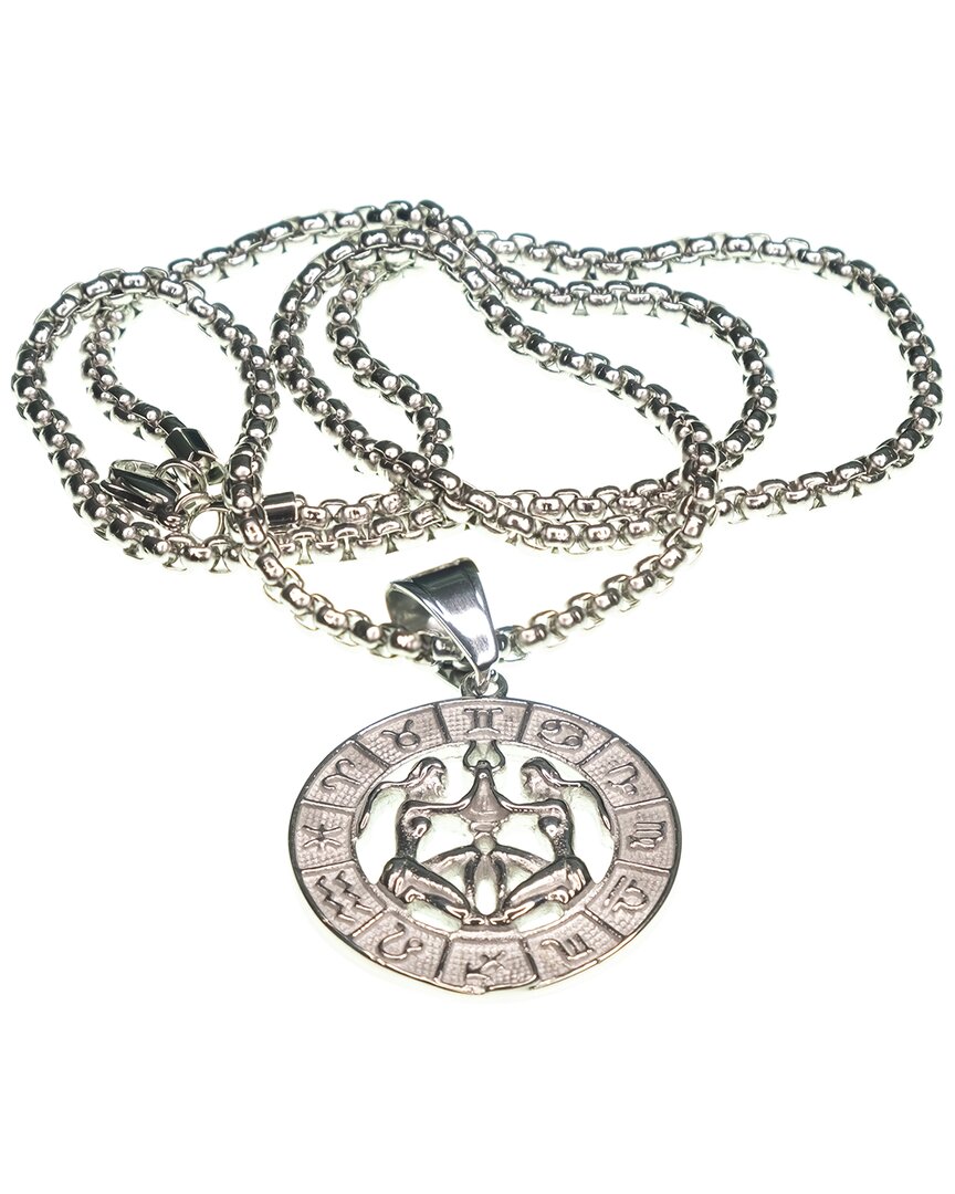 Shop Jean Claude Dell Arte Stainless Steel Gemini Pendant Necklace