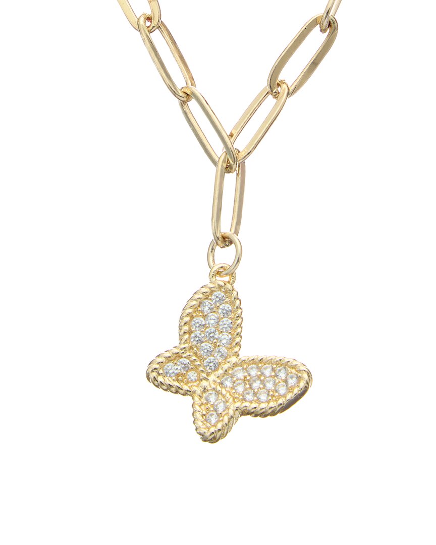Juvell 18k Plated Cz Butterfly Lariat Necklace