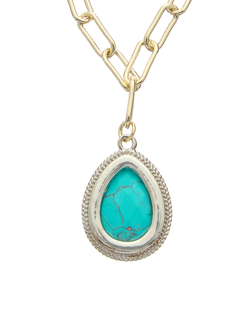 Juvell 18k Plated Turquoise Lariat Necklace