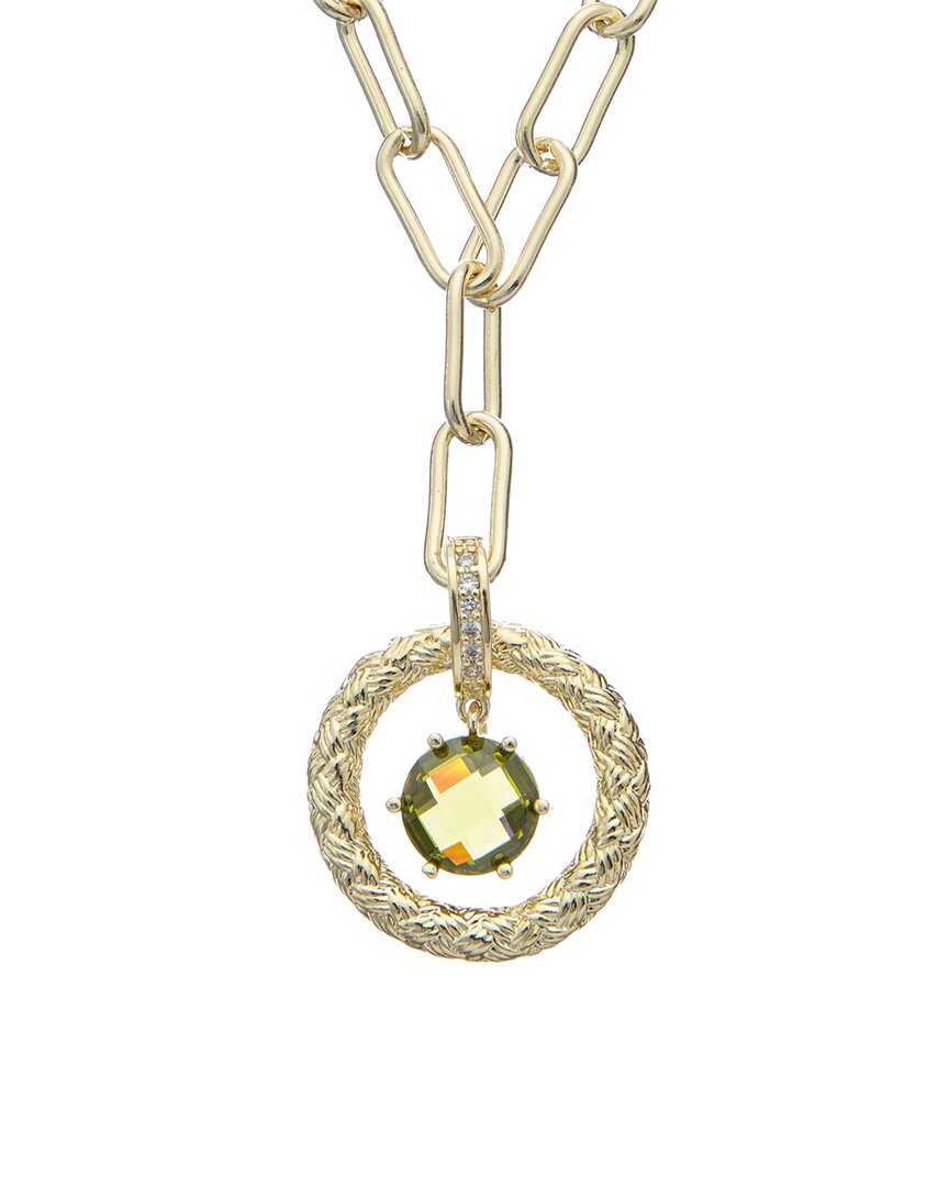 Juvell 18k Plated Peridot Cz Lariat Necklace