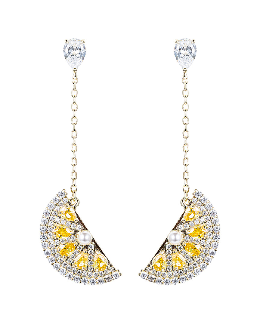 Eye Candy La Lemon Fresh Cz Crystal Drop Earring