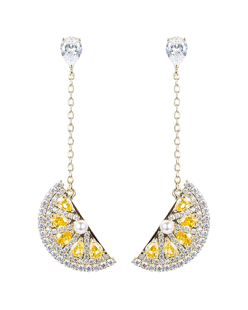 Eye Candy La Lemon Fresh Cz Crystal Drop Earring